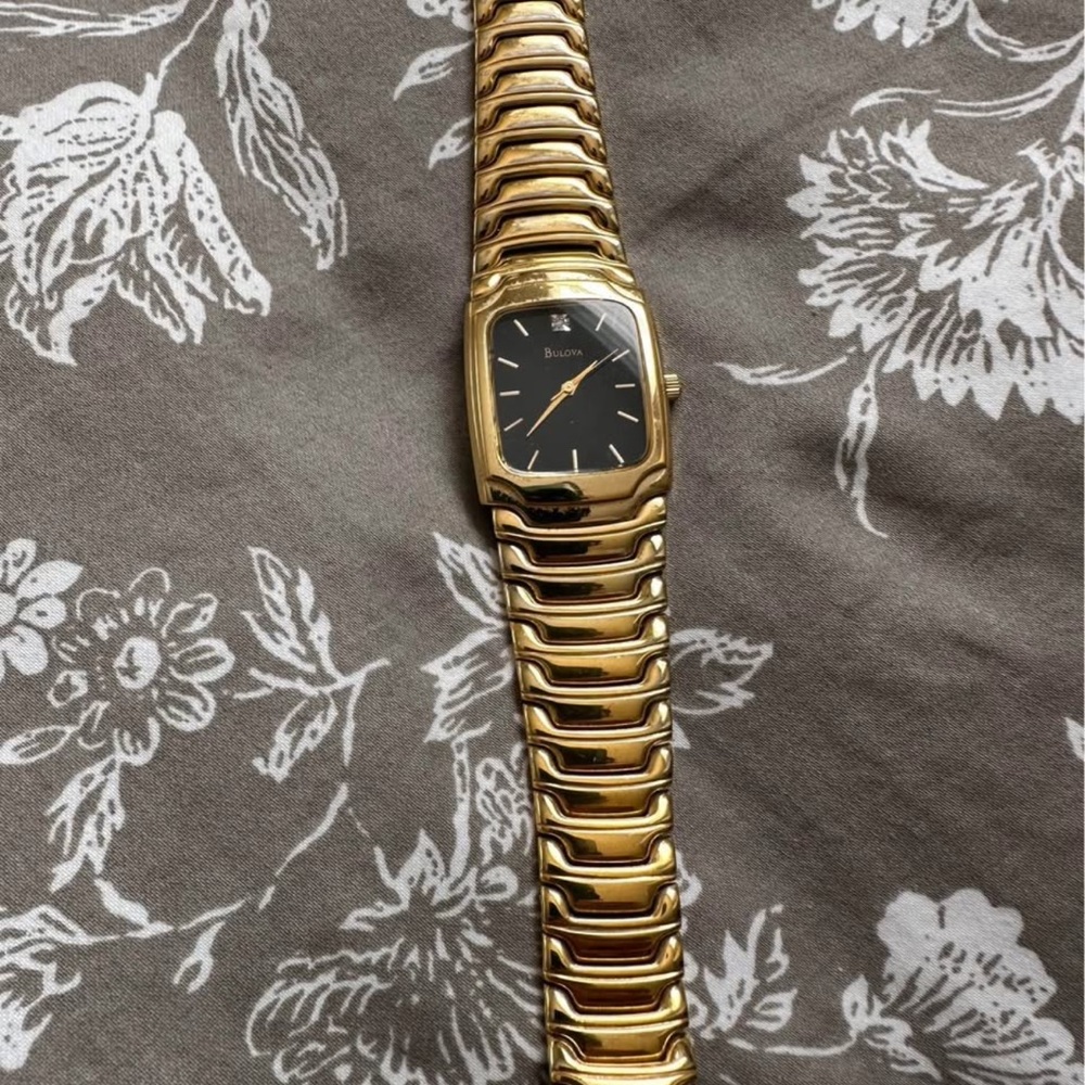 Bulova Gold and Black Expansion Band Watch